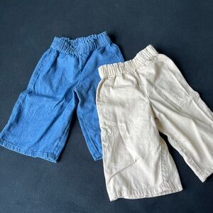 Old Navy Kids Stretch Waist Pants in Cream and Blue